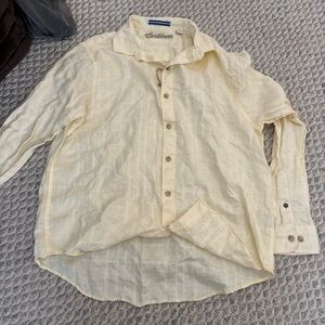 Men’s Yellow linen Button-Up Shirt